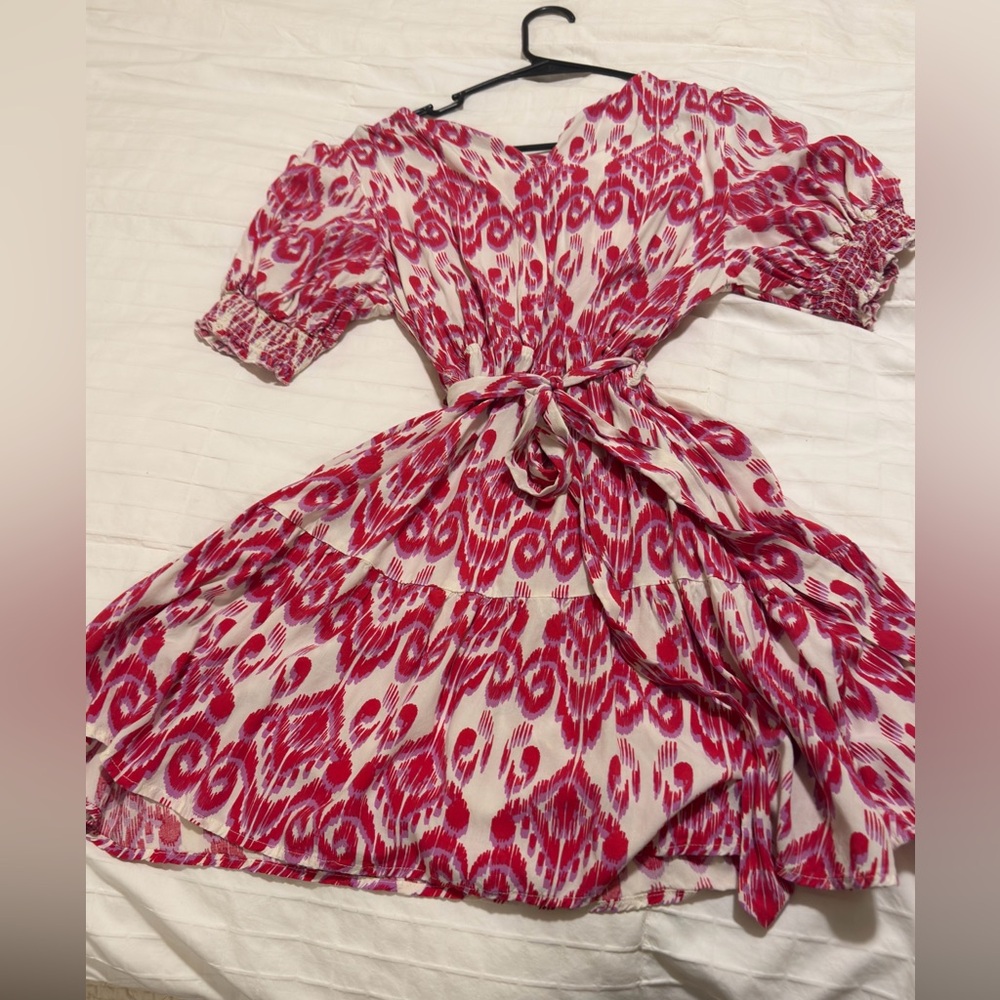 Casual Red Patterned Dress